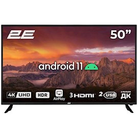 ტელევიზორი 2E 2E-50A06K, 50", 4K UHD, Smart TV, Android, HDMI, USB, LAN, WIFI, Black